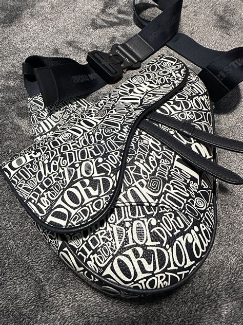 dior and stussy|dior stussy saddle bag.